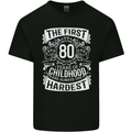 First 80 Years of Childhood Funny 80th Birthday Mens Cotton T-Shirt Tee Top Black