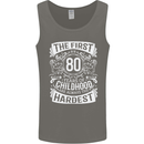 First 80 Years of Childhood Funny 80th Birthday Mens Vest Tank Top Charcoal
