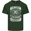 First 90 Years of Childhood Funny 90th Birthday Mens Cotton T-Shirt Tee Top Forest Green