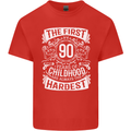 First 90 Years of Childhood Funny 90th Birthday Mens Cotton T-Shirt Tee Top Red