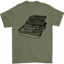 Fisherman Tackle Box Fishing Mens T-Shirt 100% Cotton Military Green