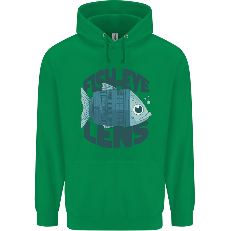Fisheye Lens Funny Photography Photographer Childrens Kids Hoodie Irish Green