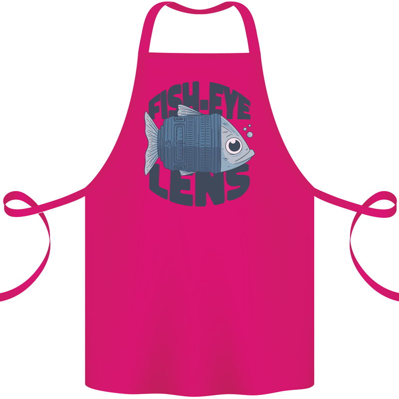 Fisheye Lens Funny Photography Photographer Cotton Apron 100% Organic Pink