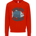 Fisheye Lens Funny Photography Photographer Kids Sweatshirt Jumper Bright Red