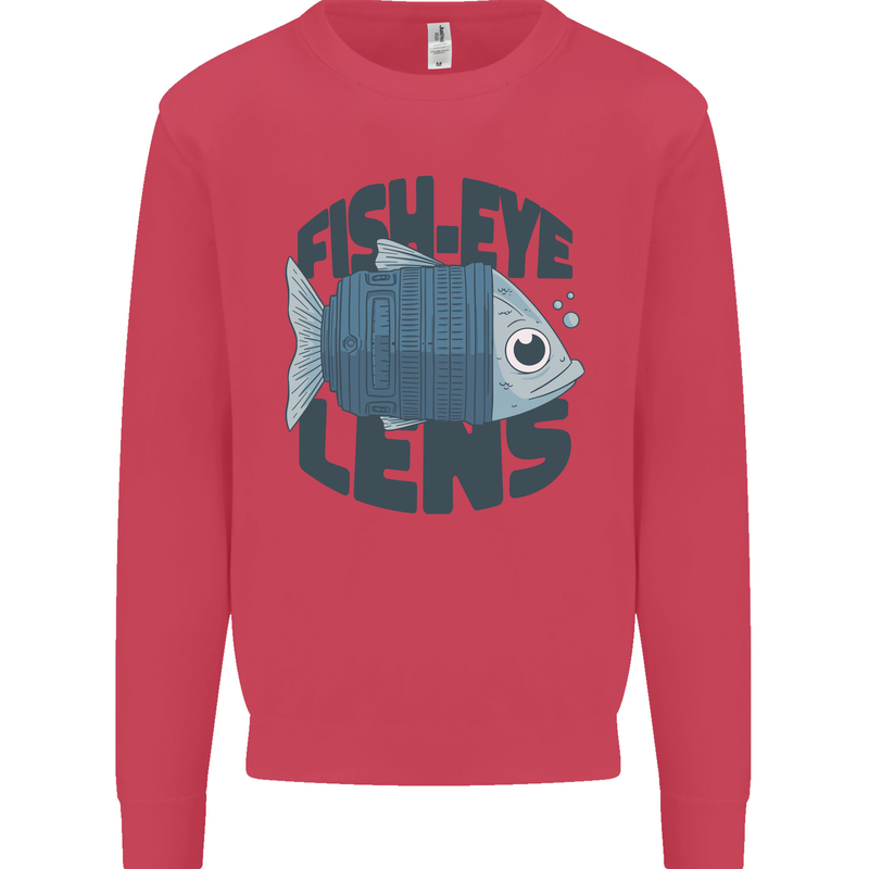 Fisheye Lens Funny Photography Photographer Kids Sweatshirt Jumper Heliconia