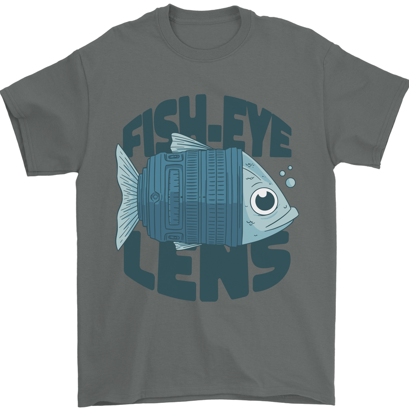 Fisheye Lens Funny Photography Photographer Mens T-Shirt 100% Cotton Charcoal