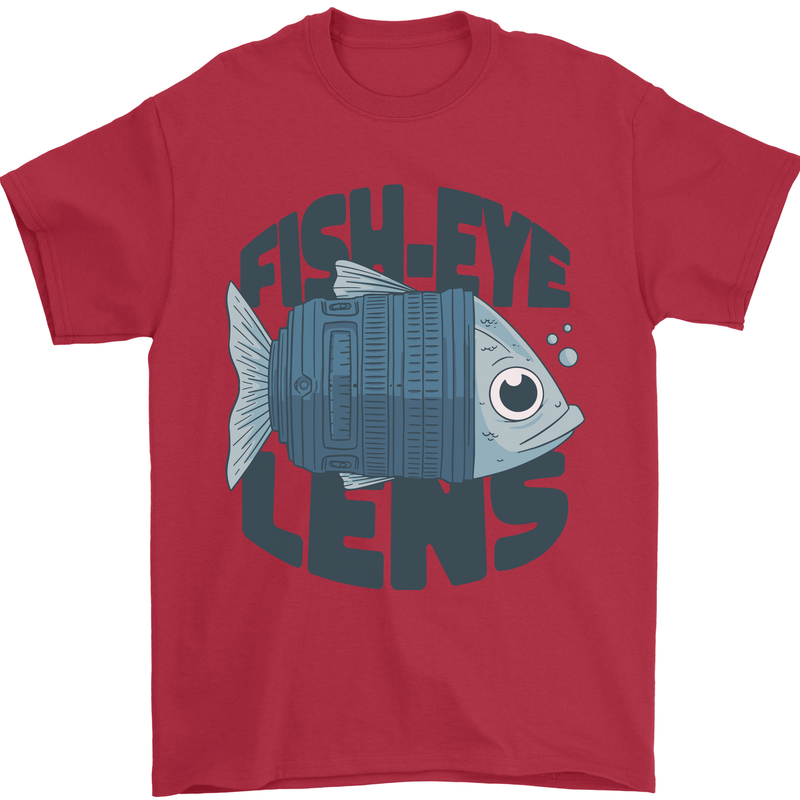 Fisheye Lens Funny Photography Photographer Mens T-Shirt 100% Cotton Red