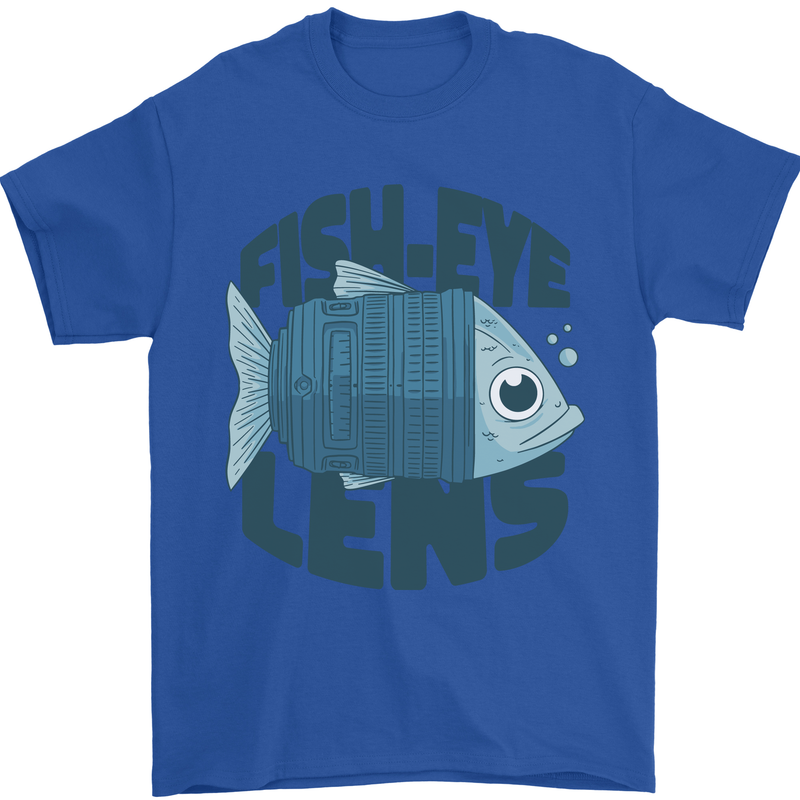 Fisheye Lens Funny Photography Photographer Mens T-Shirt 100% Cotton Royal Blue
