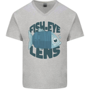 Fisheye Lens Funny Photography Photographer Mens V-Neck Cotton T-Shirt Sports Grey