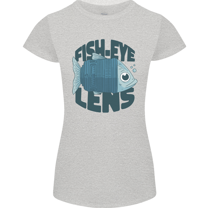 Fisheye Lens Funny Photography Photographer Womens Petite Cut T-Shirt Sports Grey