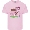 Fishing Axolotl Anti Valentines Day Fisherman Kids T-Shirt Childrens Light Pink