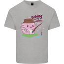 Fishing Axolotl Anti Valentines Day Fisherman Kids T-Shirt Childrens Sports Grey