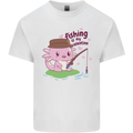 Fishing Axolotl Anti Valentines Day Fisherman Kids T-Shirt Childrens White
