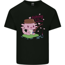 Fishing Axolotl Anti Valentines Day Fisherman Mens Cotton T-Shirt Tee Top Black