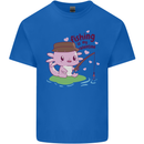 Fishing Axolotl Anti Valentines Day Fisherman Mens Cotton T-Shirt Tee Top Royal Blue