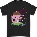 Fishing Axolotl Anti Valentines Day Fisherman Mens T-Shirt 100% Cotton Black