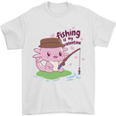 Fishing Axolotl Anti Valentines Day Fisherman Mens T-Shirt 100% Cotton White