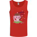 Fishing Axolotl Anti Valentines Day Fisherman Mens Vest Tank Top Red
