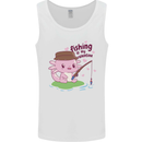 Fishing Axolotl Anti Valentines Day Fisherman Mens Vest Tank Top White