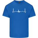 Fishing Boat Pulse ECG Fisherman Heart Beat Mens Cotton T-Shirt Tee Top Royal Blue