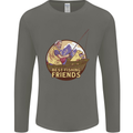 Fishing Dog Fisherman's Best Friend Mens Long Sleeve T-Shirt Charcoal