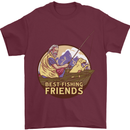 Fishing Dog Fisherman's Best Friend Mens T-Shirt 100% Cotton Maroon