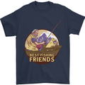 Fishing Dog Fisherman's Best Friend Mens T-Shirt 100% Cotton Navy Blue