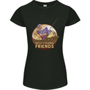Fishing Dog Fisherman's Best Friend Womens Petite Cut T-Shirt Black