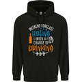 Fishing Forecast Funny Beer Fisherman 2 Mens 80% Cotton Hoodie Black