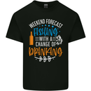 Fishing Forecast Funny Beer Fisherman 2 Mens Cotton T-Shirt Tee Top Black