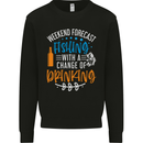 Fishing Forecast Funny Beer Fisherman 2 Mens Sweatshirt Jumper Black