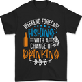 Fishing Forecast Funny Beer Fisherman 2 Mens T-Shirt 100% Cotton Black