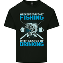 Fishing Forecast Funny Beer Fisherman Kids T-Shirt Childrens Black