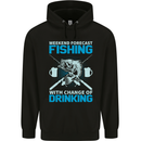 Fishing Forecast Funny Beer Fisherman Mens 80% Cotton Hoodie Black