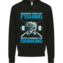 Fishing Forecast Funny Beer Fisherman Mens Sweatshirt Jumper Black