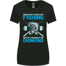 Fishing Forecast Funny Beer Fisherman Womens Wider Cut T-Shirt Black