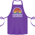 Fishing Forecast Funny Fisherman Beer Alcohol Cotton Apron 100% Organic Purple