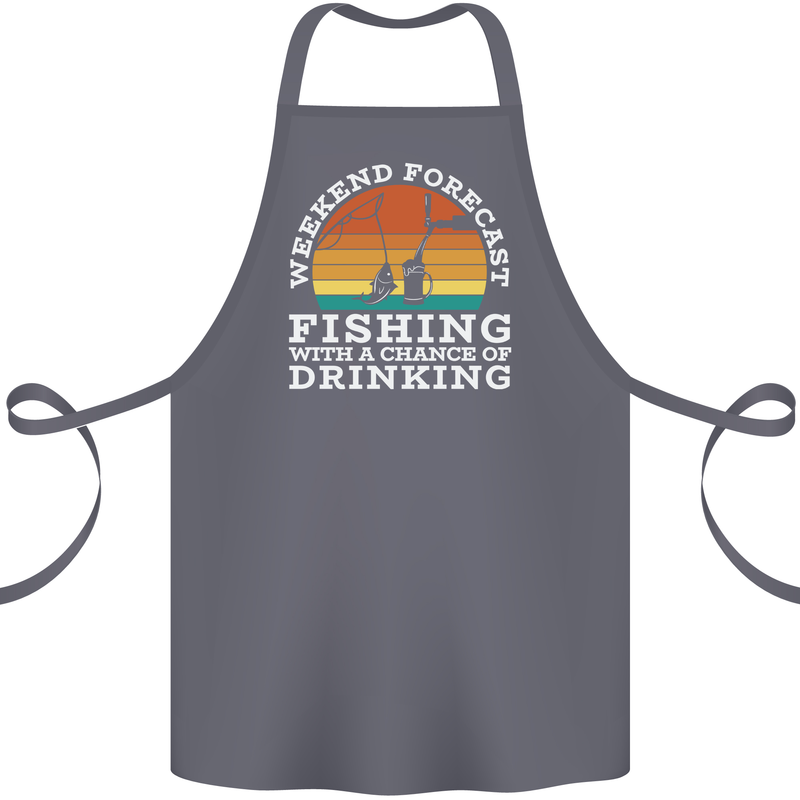Fishing Forecast Funny Fisherman Beer Alcohol Cotton Apron 100% Organic Steel
