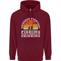 Fishing Forecast Funny Fisherman Beer Alcohol Mens 80% Cotton Hoodie Maroon