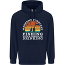 Fishing Forecast Funny Fisherman Beer Alcohol Mens 80% Cotton Hoodie Navy Blue