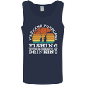 Fishing Forecast Funny Fisherman Beer Alcohol Mens Vest Tank Top Navy Blue
