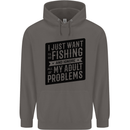 Fishing Ignore All of My Adult Problems Funny Mens 80% Cotton Hoodie Charcoal