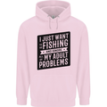 Fishing Ignore All of My Adult Problems Funny Mens 80% Cotton Hoodie Light Pink