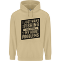 Fishing Ignore All of My Adult Problems Funny Mens 80% Cotton Hoodie Sand