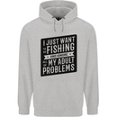 Fishing Ignore All of My Adult Problems Funny Mens 80% Cotton Hoodie Sports Grey