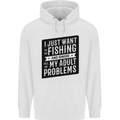 Fishing Ignore All of My Adult Problems Funny Mens 80% Cotton Hoodie White
