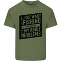 Fishing Ignore All of My Adult Problems Funny Mens Cotton T-Shirt Tee Top Military Green