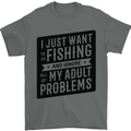 Fishing Ignore All of My Adult Problems Funny Mens T-Shirt 100% Cotton Charcoal