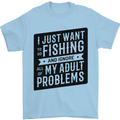 Fishing Ignore All of My Adult Problems Funny Mens T-Shirt 100% Cotton Light Blue
