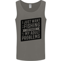 Fishing Ignore All of My Adult Problems Funny Mens Vest Tank Top Charcoal